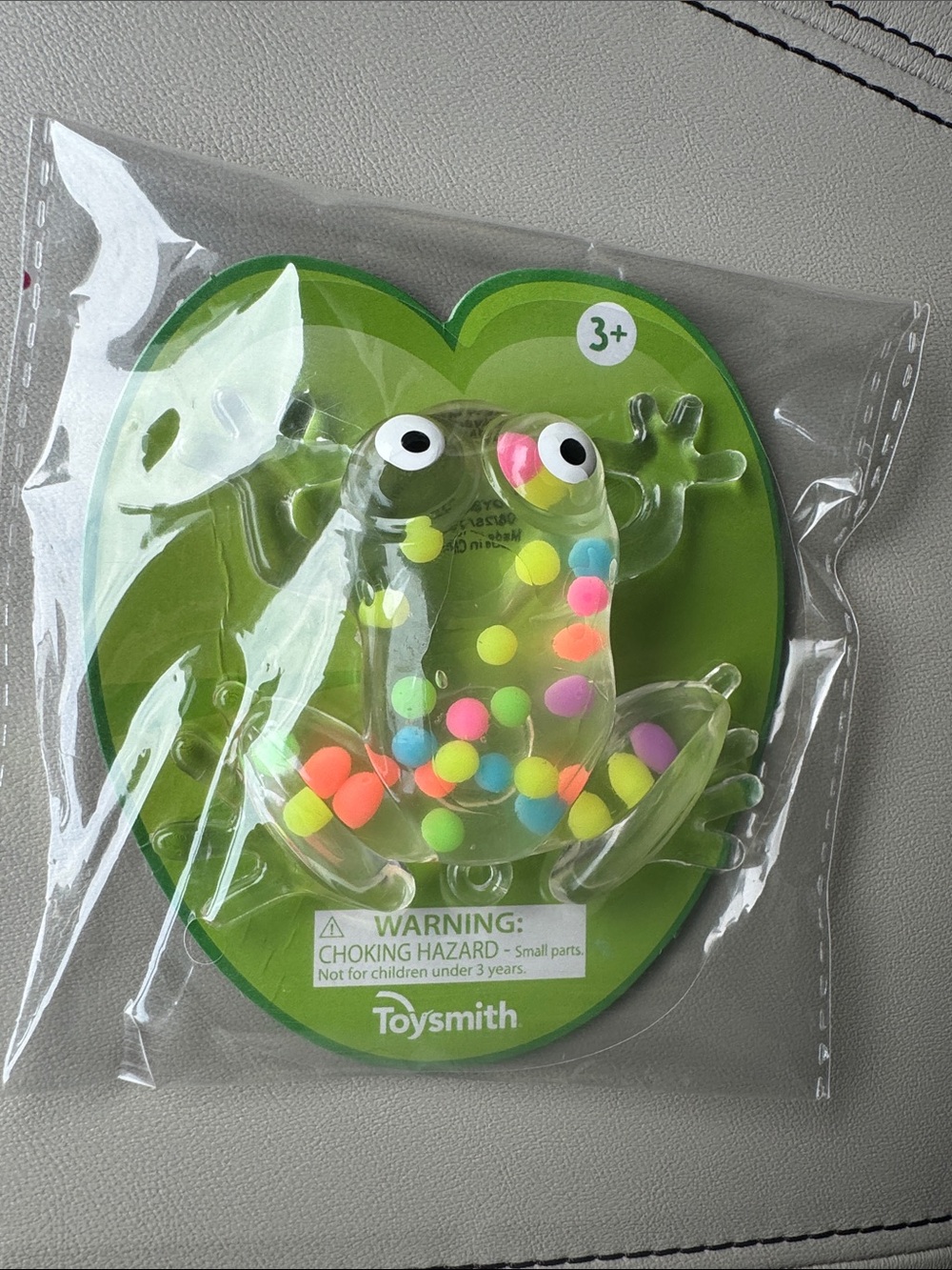 SMITH Clear Frog Sensory Squeeze Toy with Neon Dots - Green